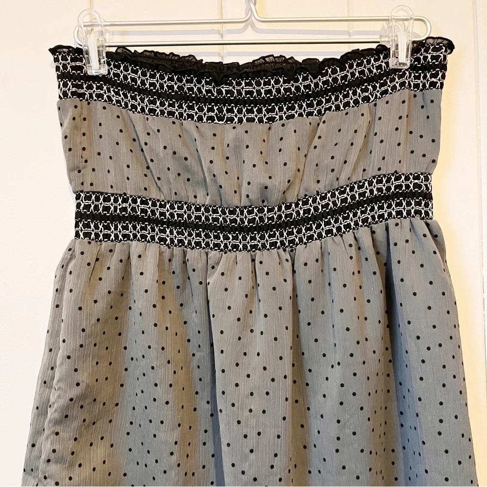 Vintage Smart Set Grey Black and Pink Strapless Dress. Size Large. - Picture 9 of 10